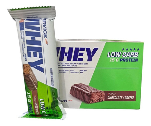 Whey Low Carb Protein Bar Mervick 12 Un Chocolate Coffee