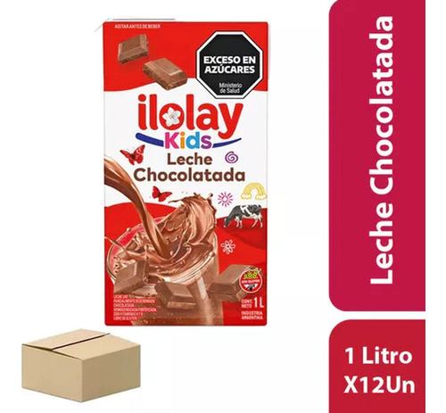 Ilolay Leche Larga Vida Chocolatada 1 Lt X12 Unidades