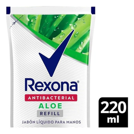 Jabon Liquido Antibacterial Rexona Aloe Refill 220 Ml