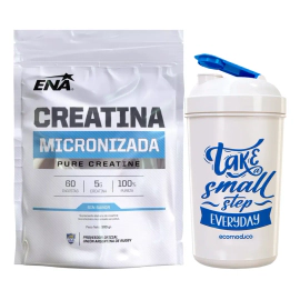 Creatina Monohidrato Micronizada Ena X300g Neutro + Vaso