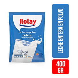 Leche En Polvo Entera Ilolay Instantánea Sin Tacc 400 Gr