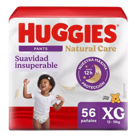 Pañales Pants Huggies Natural Care Más Suave Xg 56 Unidades