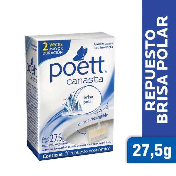 Canasta Inodoros Poett Pastilla Desinfectante X 27,5gr Brisa Polar
