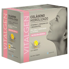 Suplemento En Polvo Ena Sport  Vitalgen Proteínas Sabor Naranja En Caja 15 Un