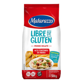 Fideos Matarazzo Libre De Gluten Penne Rigate Hierro 500 Gr