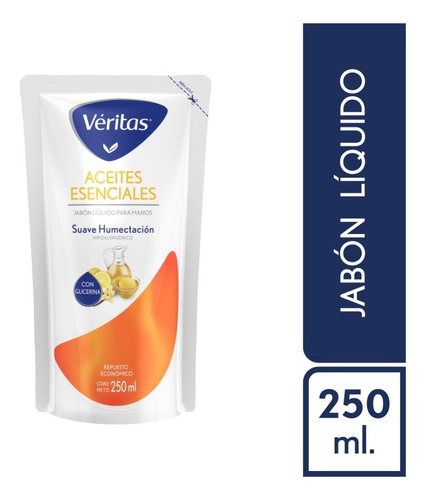 Jabon Liquido Veritas Aceites Esenciales Doypack 250 Ml