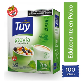 Edulcorante Tuy En Polvo Stevia Equilibrado 100 Sobres