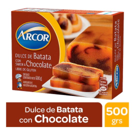 Dulce De Batata Con Chocolate Arcor Estuche Sin Tacc 500 Gr