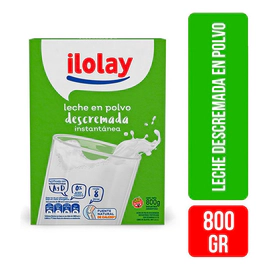 Leche En Polvo Descremada Ilolay Instantánea Sin Tacc 800 Gr
