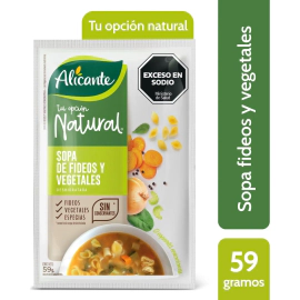 Alicante Sopa Natural Fideos Con Vegetales X 59 Gr