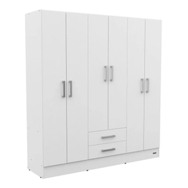 Placard 6 Puertas 2 Cajones Melamina Mosconi Dakar Blanco