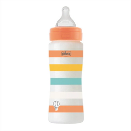 Mamadera Chicco Silicona Wellbeing 330ml 4m+ F.rapido Naranj Naranja Well Being
