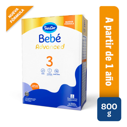 Sancor Bebé 3 Advanced Estuche X 800gs - Nueva Fórmula