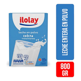 Leche En Polvo Entera Ilolay Instantánea Sin Tacc 800 Gr