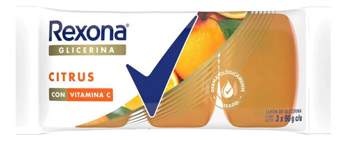 Jabon Rexona En Barra De Glicerina Citrus 3 Un 90 Gr