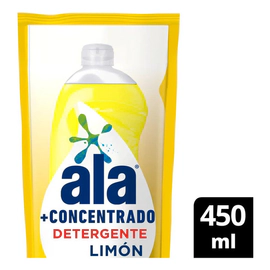 Detergente Líquido Ala Concentrado Limón 450 Ml Doypack