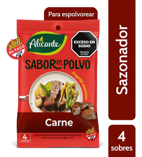 Sabor En Polvo Alicante Carne 4 Sobres