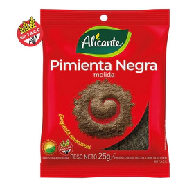Alicante Pimienta Negra Molida X 25 Gr