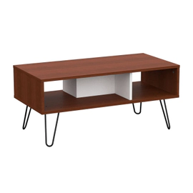 Mesa Ratona Living Mesa De Centro Nórdica Patas Hierro Tabaco/Blanco