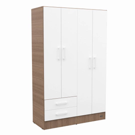 Placard Ropero 4 Puertas Melamina Dakar Mosconi Mezzo/Blanco