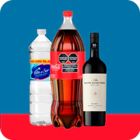 bebidas agua gaseosa vino