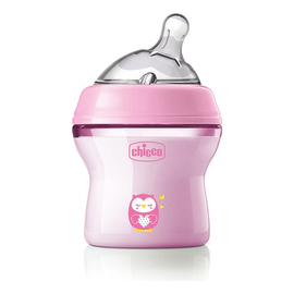 Biberón Natural Feeling 0m+ 150ml Flujo Lento Rosa Chicco