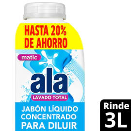Jabón Líquido para diluir Ala Matic Máxima Blancura 500 ml