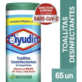Ayudin Toallitas Desinfectantes Aroma Fresco X 65 Unidades