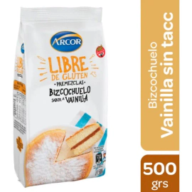 Bizcochuelo De Vainilla Arcor Premezcla Sin Tacc X 500 Gr