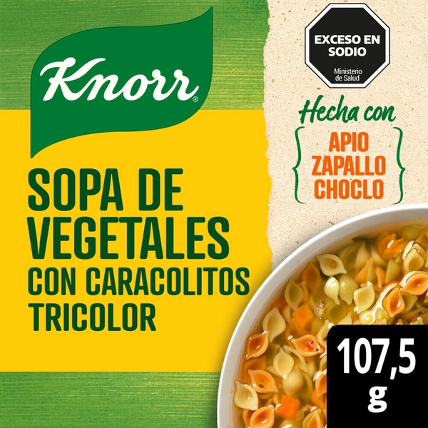 Sopa de Vegetales KNORR con Caracolitos Tricolor 107.5 g