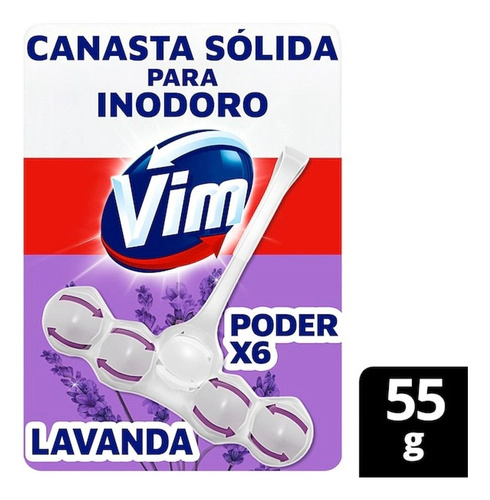 Canasta Inodoro Vim Solida Poder 5 Aroma Lavanda 55 Gr