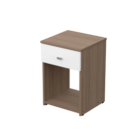 Mesa De Luz 1 Cajón Dakar Zero Melamina Dormitorio Mezzo/Blanco