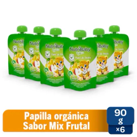 Nutribaby Organico Pure Fruta Mix Frutal Pouch 90 Gr X 6 Un