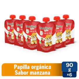 Nutribaby Organico Pure Fruta Manzana Pouch 90 Gr X 6 Un