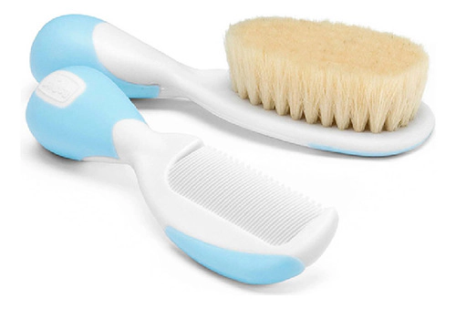 Cepillo Y Peine De Cerda Natural Azul Chicco
