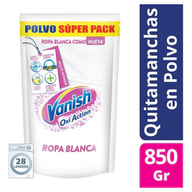Vanish Polvo Blanco Quitamanchas Repuesto Doypack 850 Gr