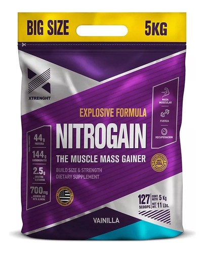 Ganador De Peso Xtrenght Nitrogain Con Oxido Nitrico 5 Kg