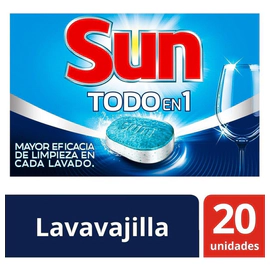 Tabletas Para Maquina Lavavajilla Sun Todo En 1  X 20 Un