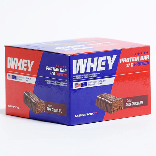 Whey Protein Bar Dark Chocolate 35% Protein 12 Unidades X46g