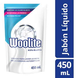 Woolite Jabón Liquido Ropa Blanca Matic Repuesto 450 Ml