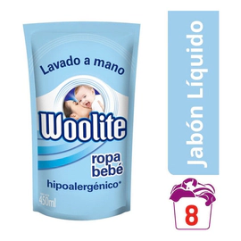 Woolite Lavado A Mano Bebé Jabón Líquido Repuesto 450ml