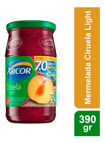 Mermelada Arcor Light De Ciruela 390 Gr