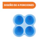 Chicco Cubetera Silicona 4 Porciones Redonda Celeste