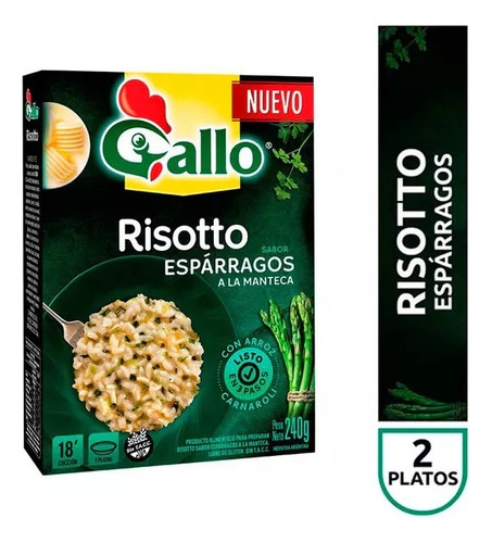 Risotto Gallo Esparragos A La Manteca Estuche X 240 Gr