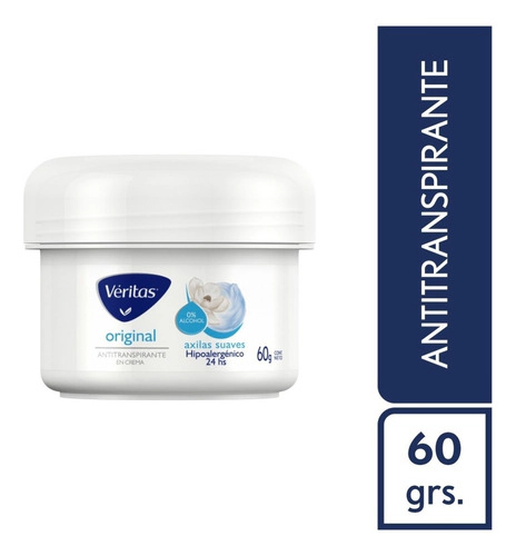 Antitranspirante Veritas En Crema Original 60 Gr