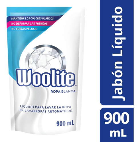 Woolite Jabón Líquido Ropa Extra Blanca Matic Repuesto 900ml