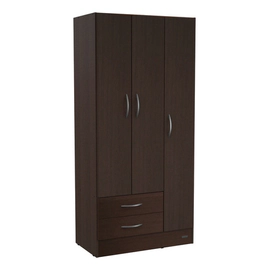 Placard 3 Puertas 2 Cajones Mosconi Chocolate Interior S/pintar