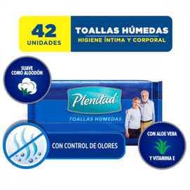 Toallas Humedas Plenitud Limpieza Humeda Adultos x 42 unid