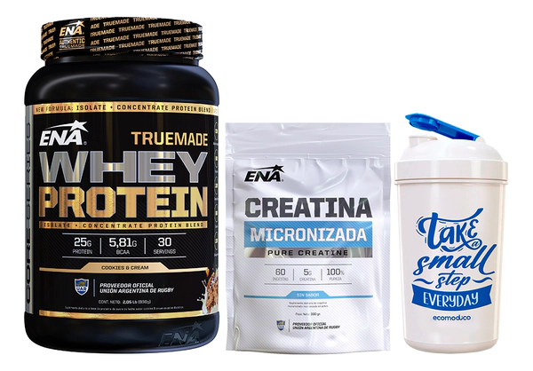 Truemade Wheyprotein Ena 2lb + Creatina 300g + vaso