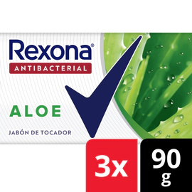 Jabón Rexona En Barra Antibacterial Aloe 3 x 90 Gr